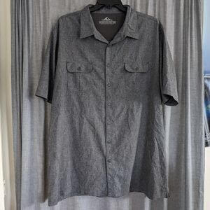 Croft & Barrow Shirt Mens 3XLT Quick Dry Tall Gray Short Sleeve Vented Utility